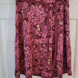 American Eagle Outfitters Pink Floral A-Line Skirt